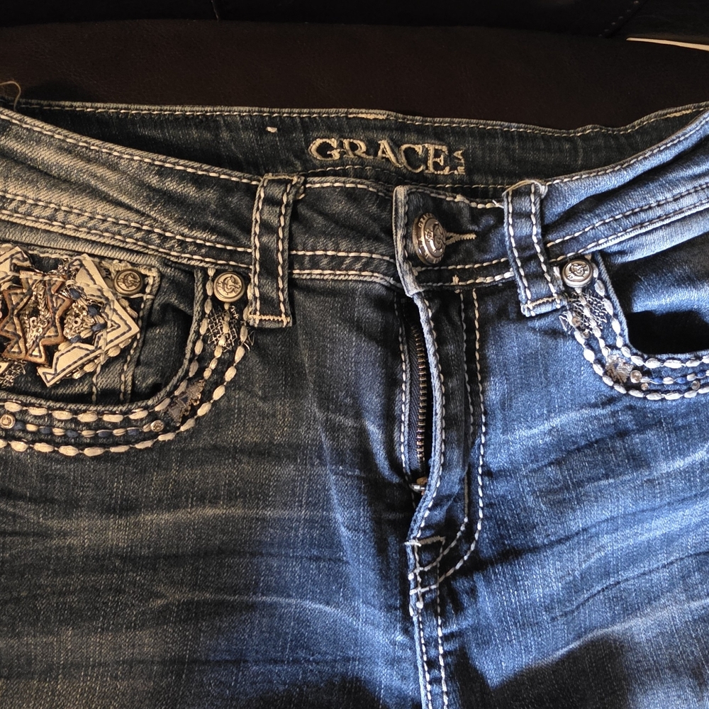 Grace Women's Dark Blue Boot Cut Jeans